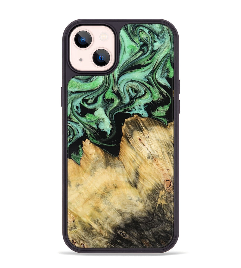 iPhone 14 Plus Wood Phone Case - Camila (Green, 800663)