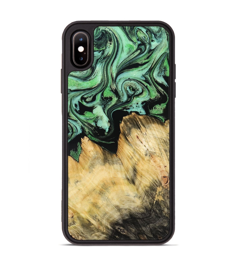 iPhone Xs Max Wood Phone Case - Camila (Green, 800663)