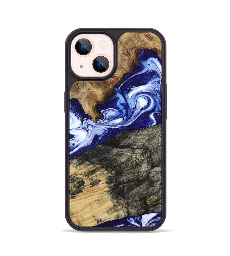 iPhone 14 Wood Phone Case - Maxwell (Blue, 800664)