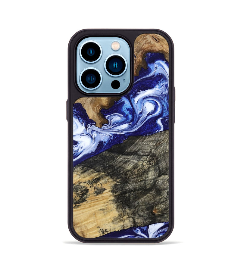 iPhone 14 Pro Wood Phone Case - Maxwell (Blue, 800664)