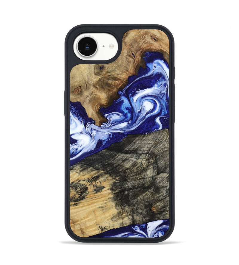 iPhone 16e Wood Phone Case - Maxwell (Blue, 800664)