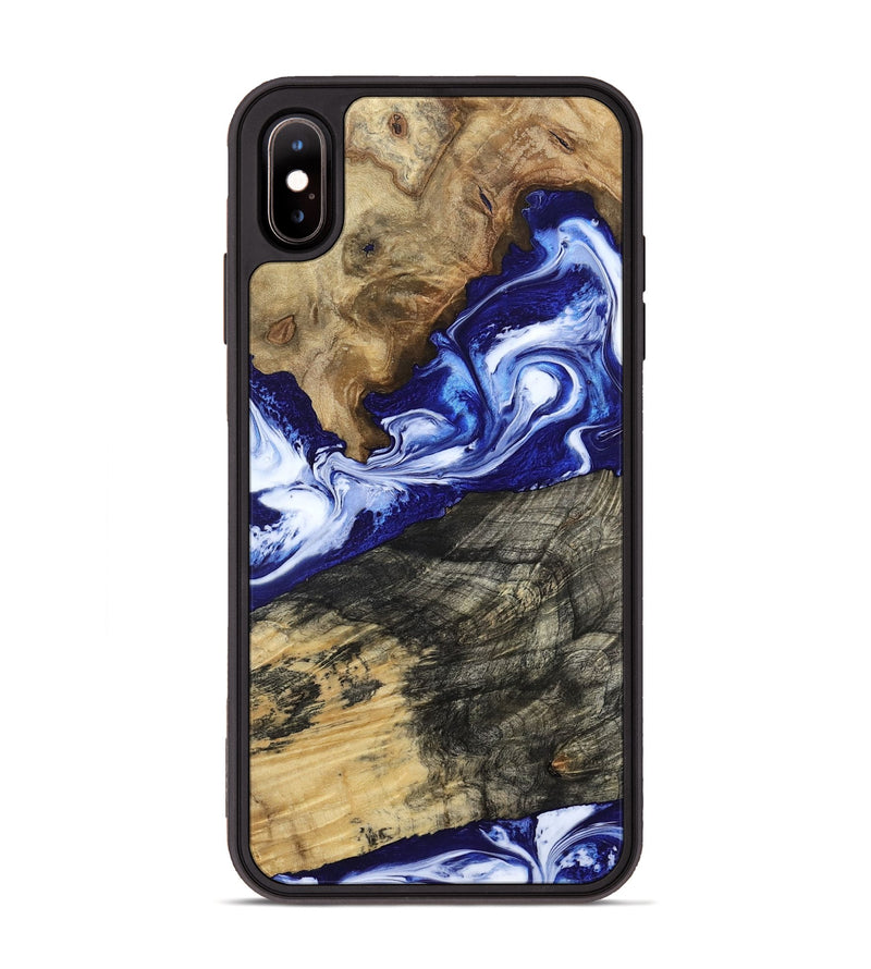 iPhone Xs Max Wood Phone Case - Maxwell (Blue, 800664)