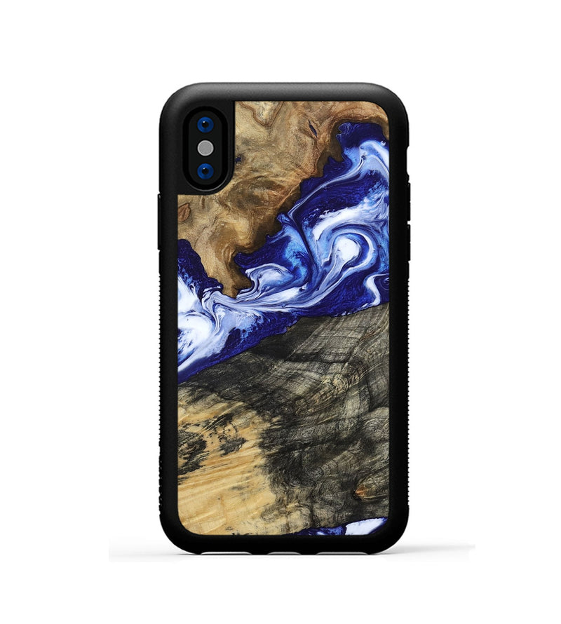 iPhone Xs Wood Phone Case - Maxwell (Blue, 800664)