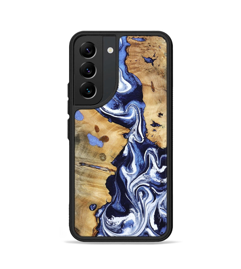 Galaxy S22 Wood Phone Case - Zona (Blue, 800667)