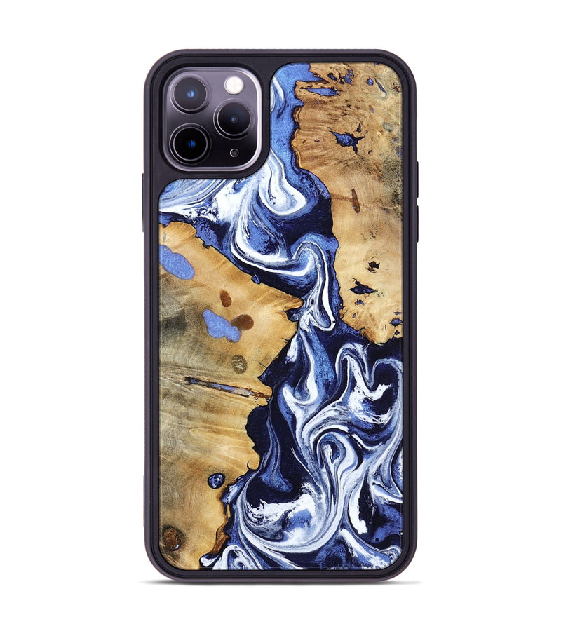 iPhone 11 Pro Max Wood Phone Case - Zona (Blue, 800667)