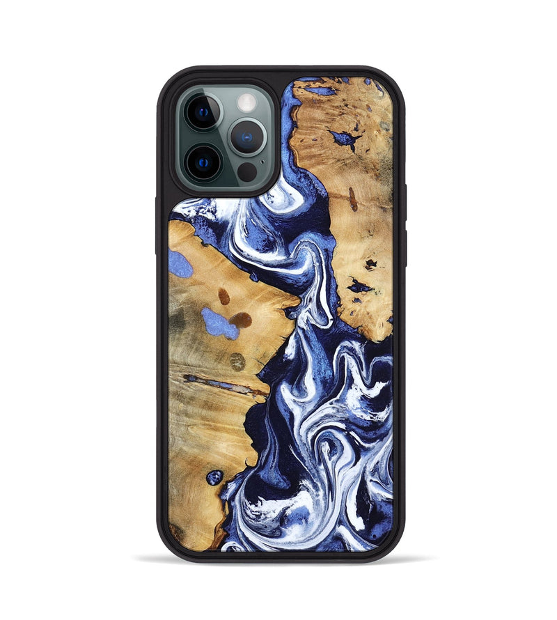 iPhone 12 Pro Wood Phone Case - Zona (Blue, 800667)