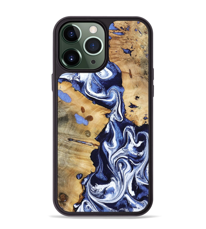 iPhone 13 Pro Max Wood Phone Case - Zona (Blue, 800667)