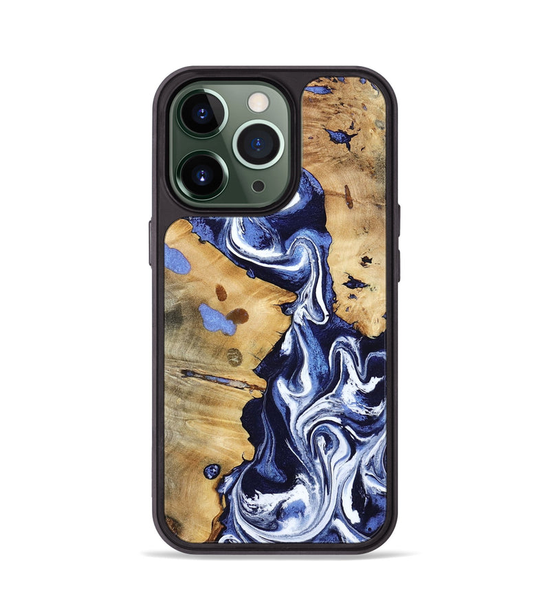 iPhone 13 Pro Wood Phone Case - Zona (Blue, 800667)