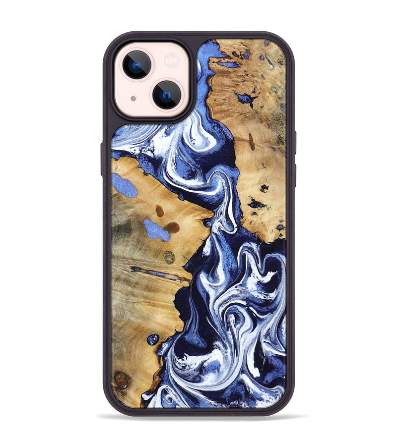 iPhone 14 Plus Wood Phone Case - Zona (Blue, 800667)