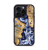 iPhone 15 Pro Wood Phone Case - Zona (Blue, 800667)