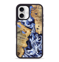 iPhone 16 Plus Wood Phone Case - Zona (Blue, 800667)