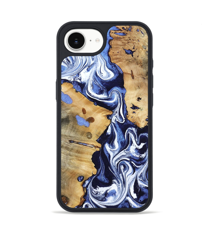 iPhone 16e Wood Phone Case - Zona (Blue, 800667)