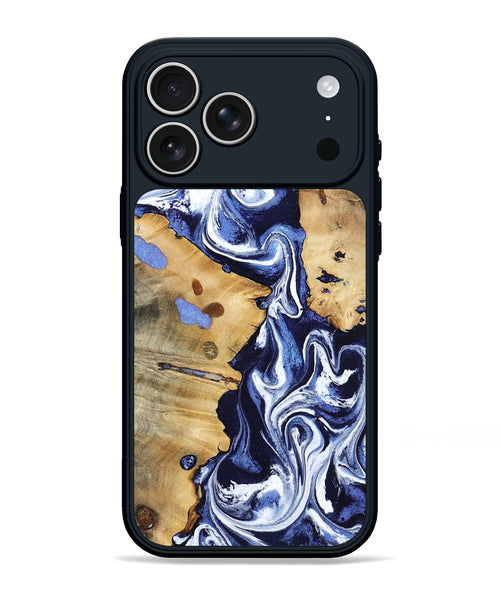 iPhone 17 Pro Max Wood Phone Case - Zona (Blue, 800667)
