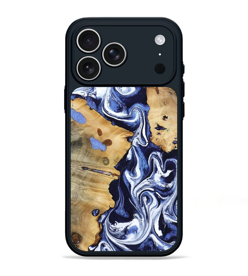 iPhone 17 Pro Max Wood Phone Case - Zona (Blue, 800667)