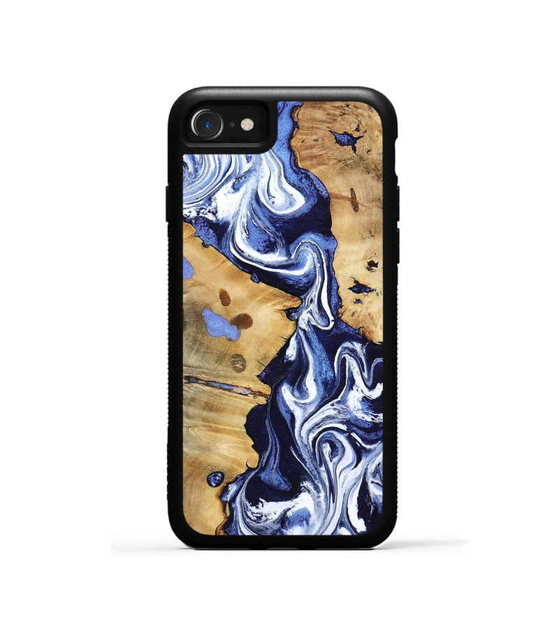 iPhone SE Wood Phone Case - Zona (Blue, 800667)