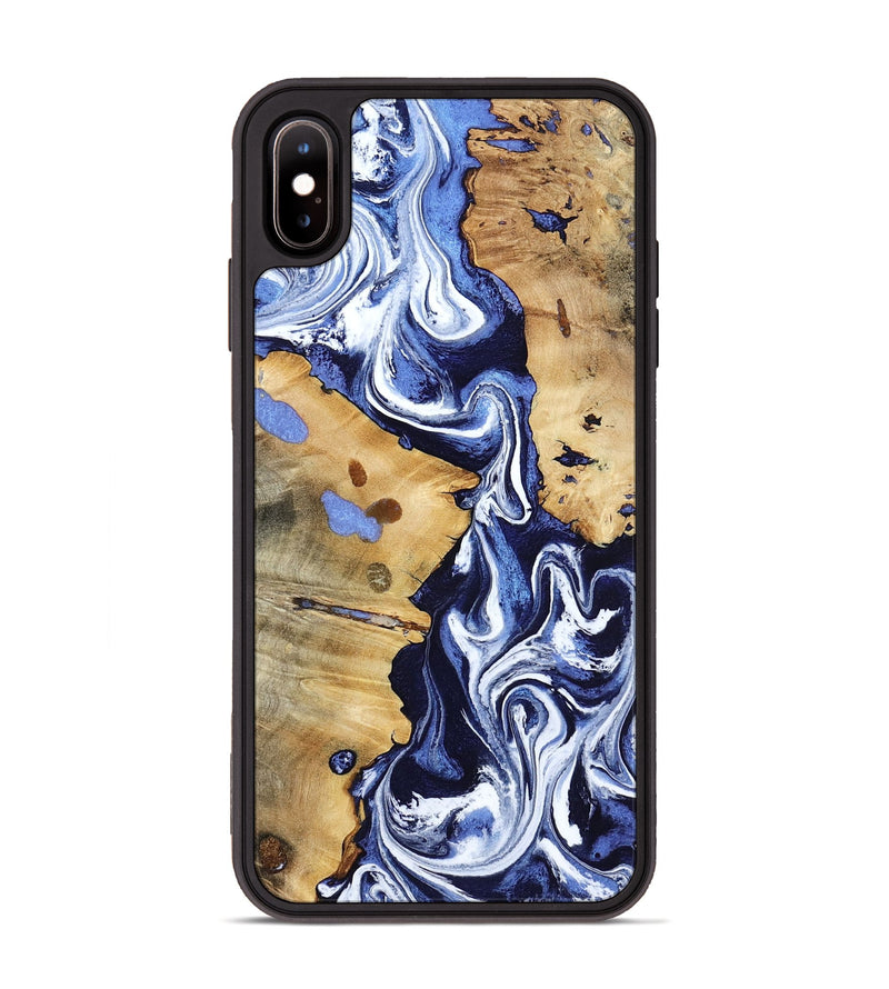 iPhone Xs Max Wood Phone Case - Zona (Blue, 800667)