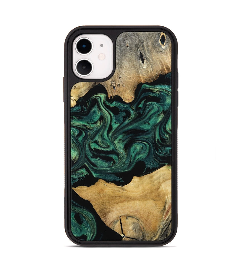 iPhone 11 Wood Phone Case - Jammie (Green, 800668)
