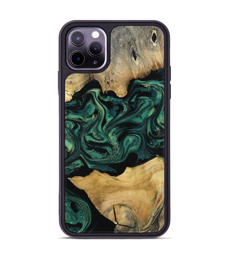 iPhone 11 Pro Max Wood Phone Case - Jammie (Green, 800668)