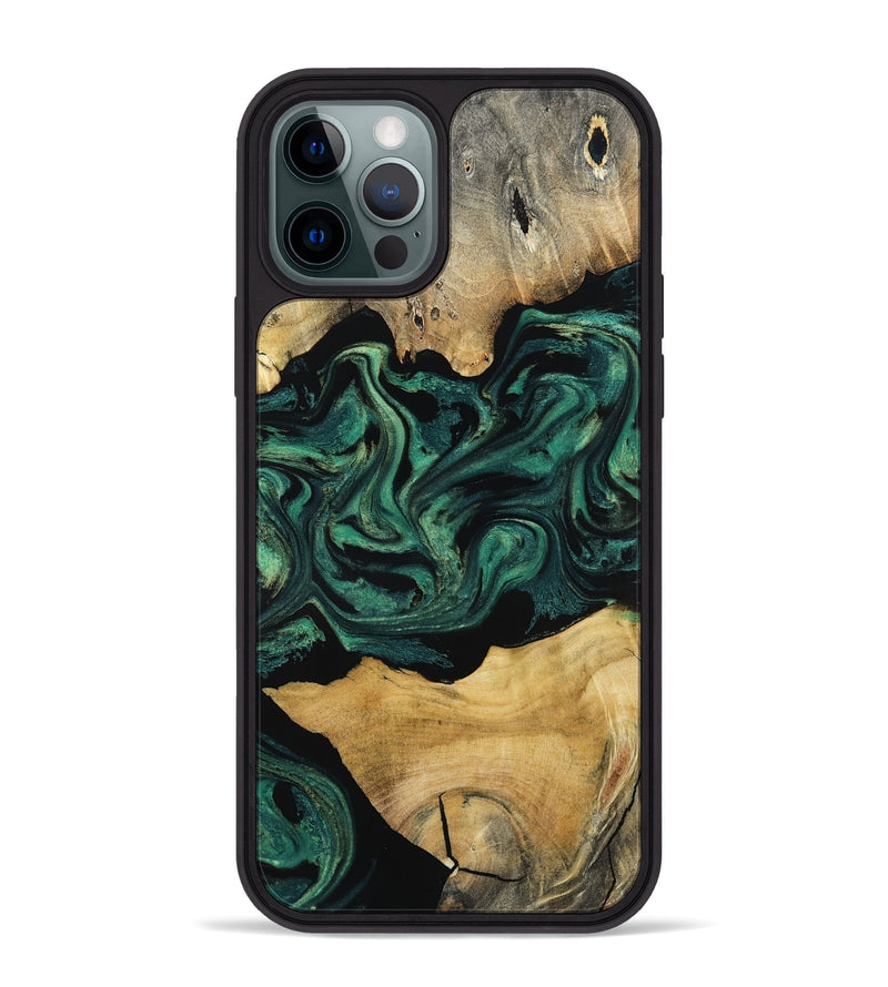 iPhone 12 Pro Max Wood Phone Case - Jammie (Green, 800668)