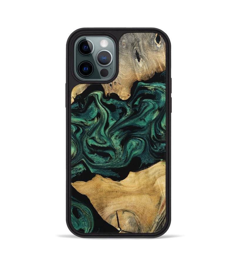 iPhone 12 Pro Wood Phone Case - Jammie (Green, 800668)