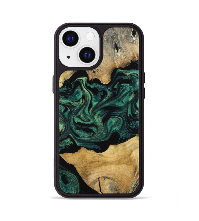 iPhone 13 Wood Phone Case - Jammie (Green, 800668)