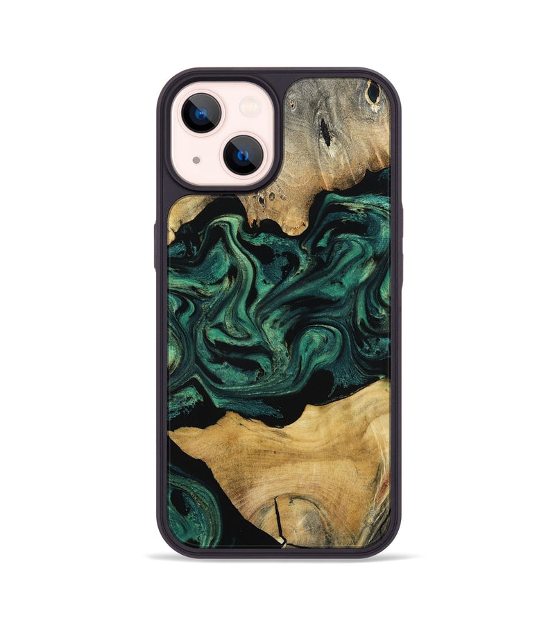 iPhone 14 Wood Phone Case - Jammie (Green, 800668)
