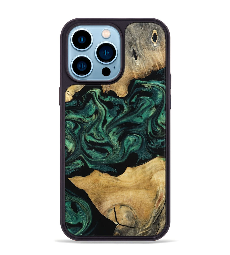 iPhone 14 Pro Max Wood Phone Case - Jammie (Green, 800668)