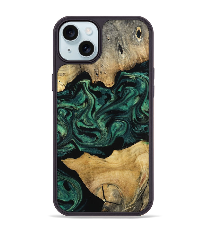 iPhone 15 Plus Wood Phone Case - Jammie (Green, 800668)