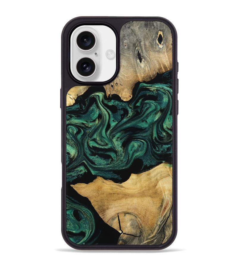 iPhone 16 Plus Wood Phone Case - Jammie (Green, 800668)
