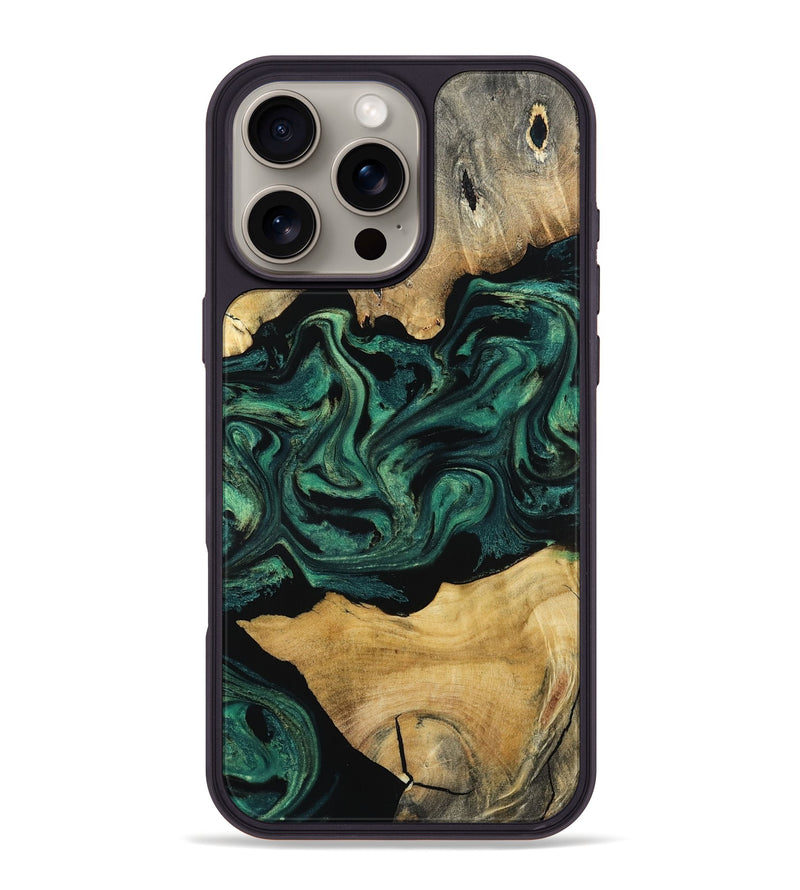 iPhone 16 Pro Max Wood Phone Case - Jammie (Green, 800668)
