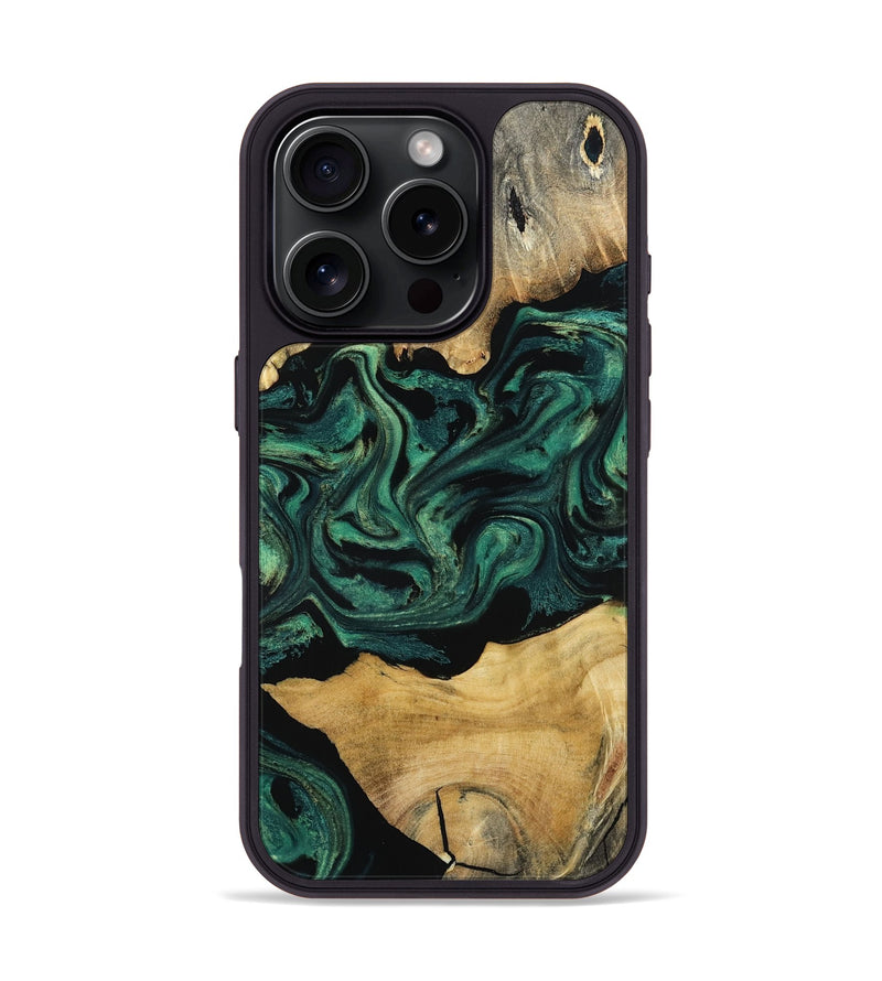 iPhone 16 Pro Wood Phone Case - Jammie (Green, 800668)