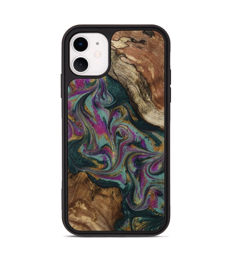 iPhone 11 Wood Phone Case - Cori (Green, 800669)
