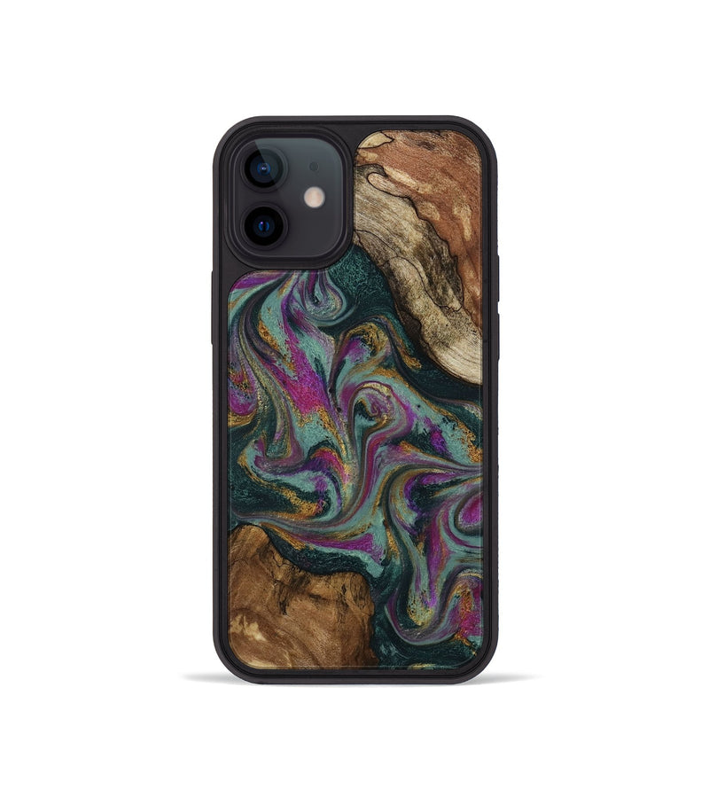 iPhone 12 mini Wood Phone Case - Cori (Green, 800669)