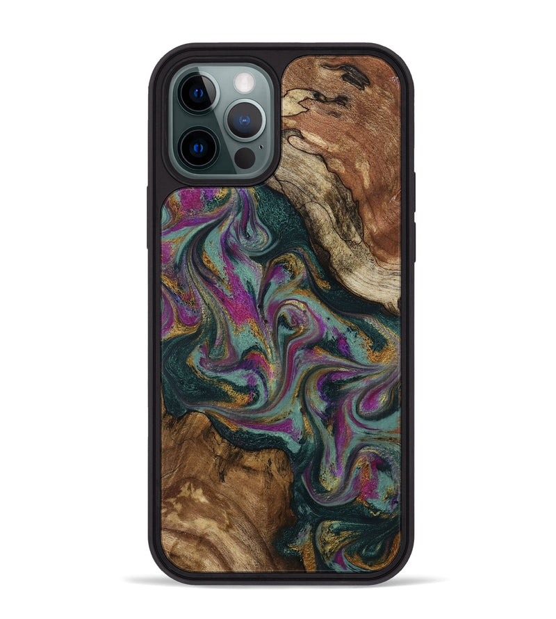 iPhone 12 Pro Max Wood Phone Case - Cori (Green, 800669)