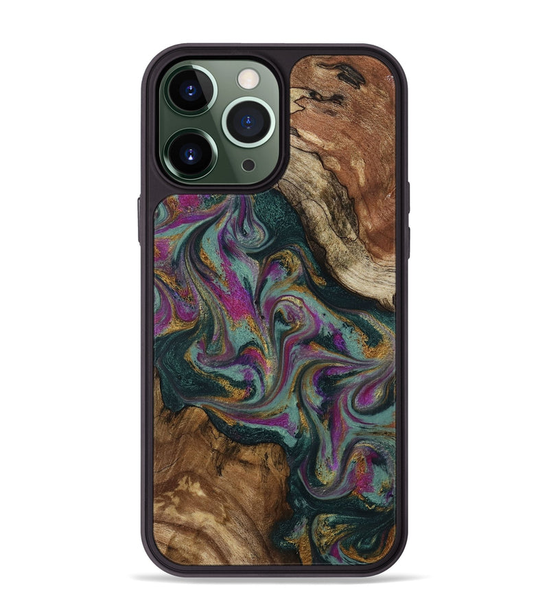 iPhone 13 Pro Max Wood Phone Case - Cori (Green, 800669)