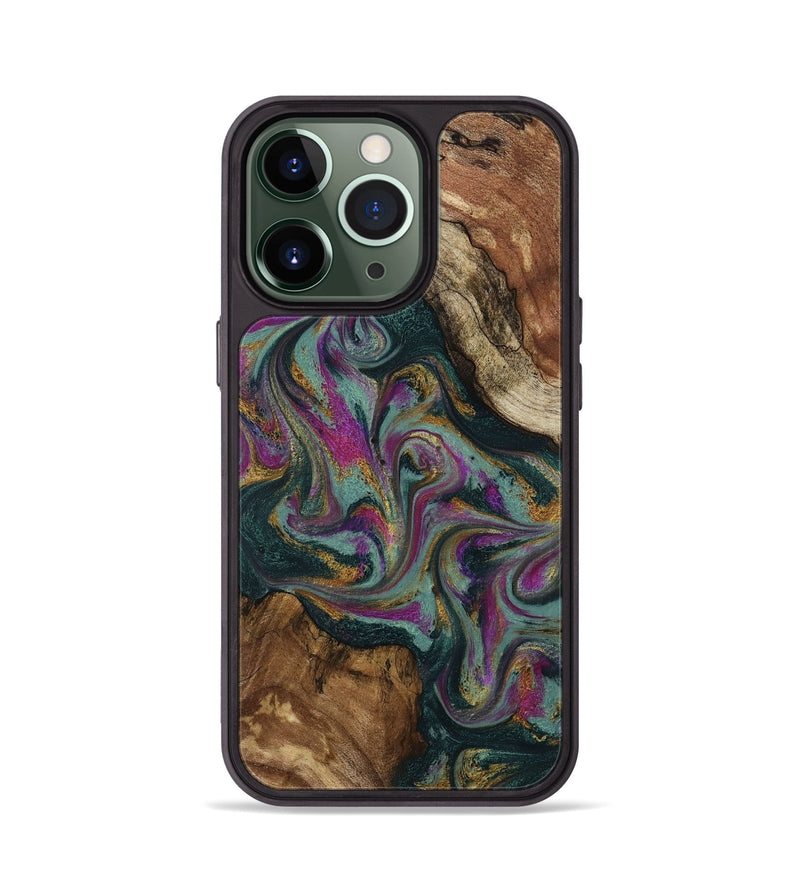 iPhone 13 Pro Wood Phone Case - Cori (Green, 800669)