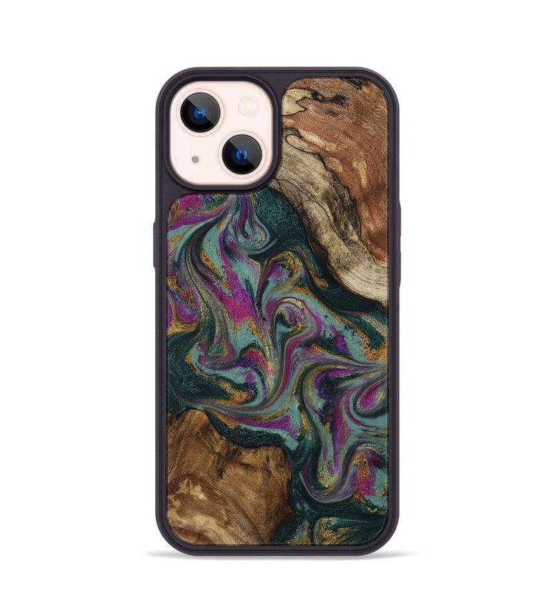 iPhone 14 Wood Phone Case - Cori (Green, 800669)