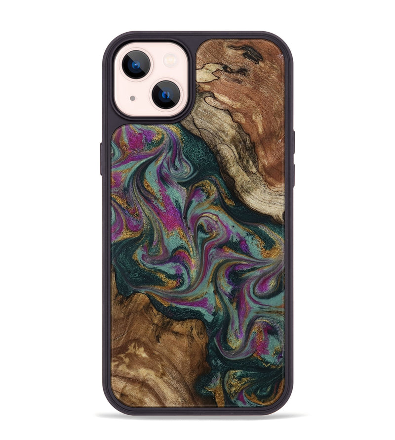 iPhone 14 Plus Wood Phone Case - Cori (Green, 800669)