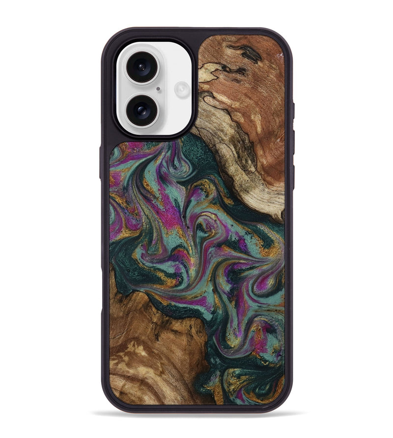 iPhone 16 Plus Wood Phone Case - Cori (Green, 800669)