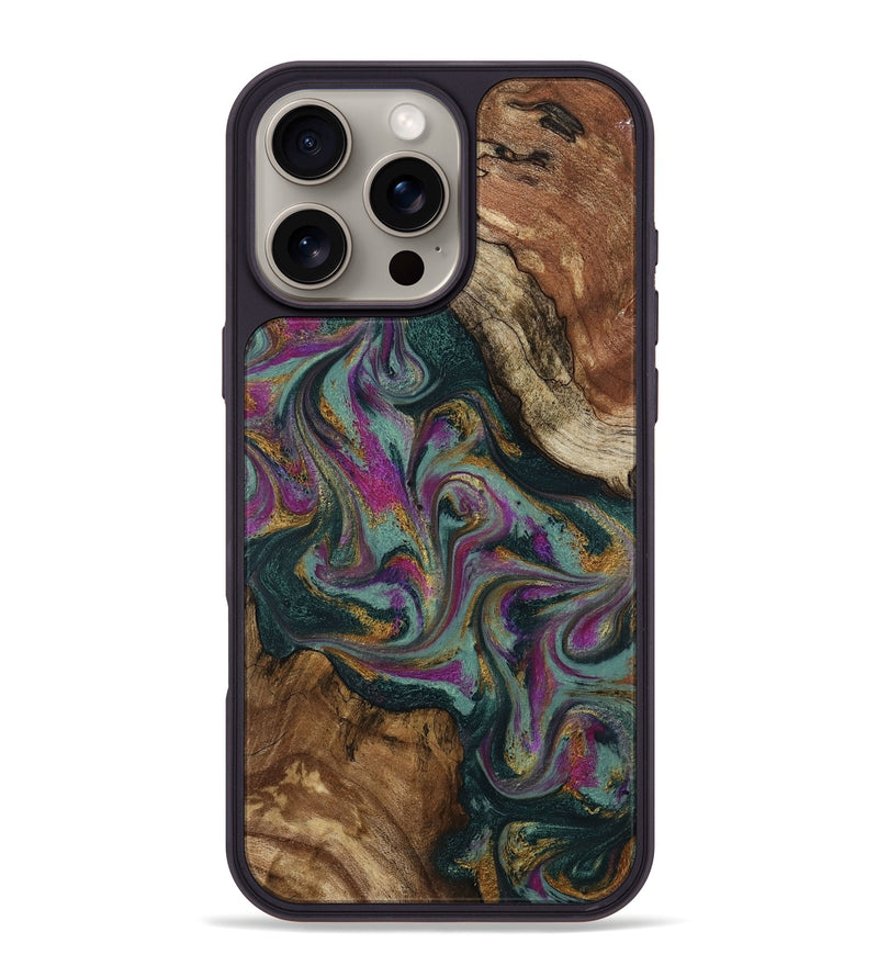 iPhone 16 Pro Max Wood Phone Case - Cori (Green, 800669)