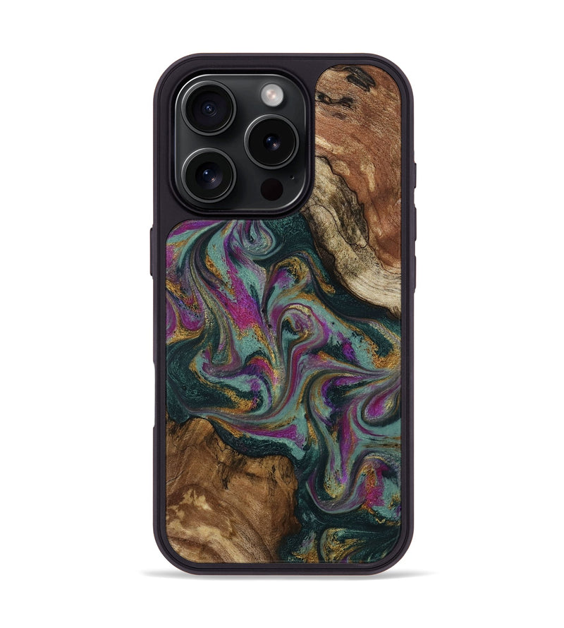 iPhone 16 Pro Wood Phone Case - Cori (Green, 800669)