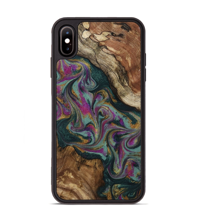 iPhone Xs Max Wood Phone Case - Cori (Green, 800669)
