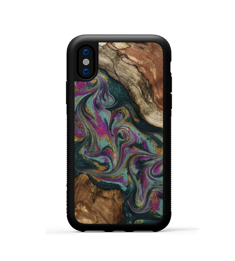 iPhone Xs Wood Phone Case - Cori (Green, 800669)