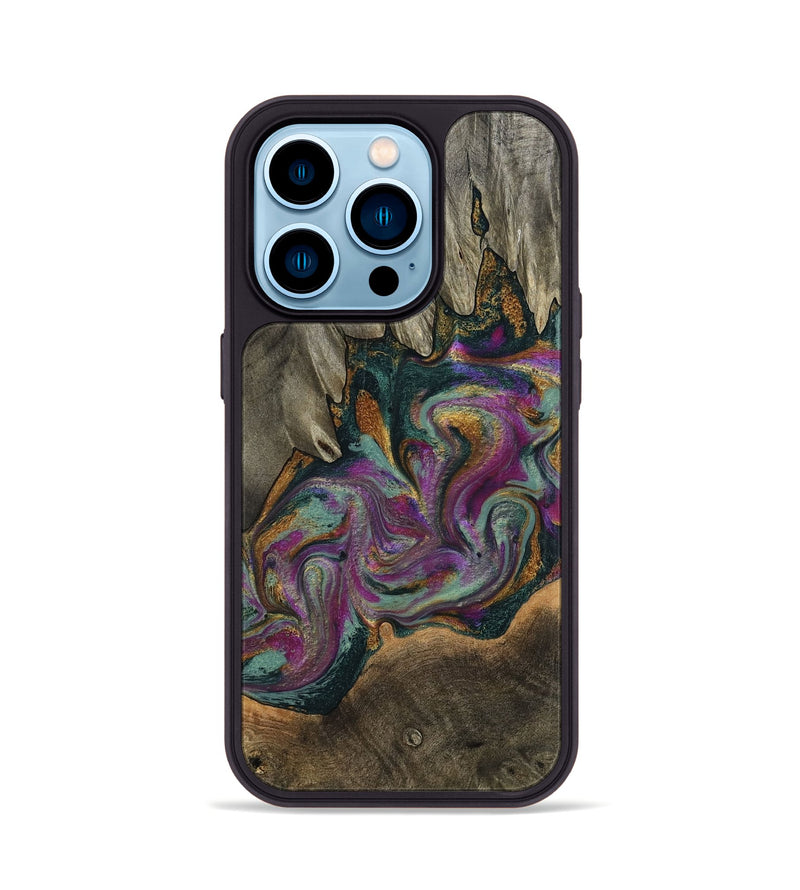 iPhone 14 Pro Wood Phone Case - Gerard (Green, 800670)