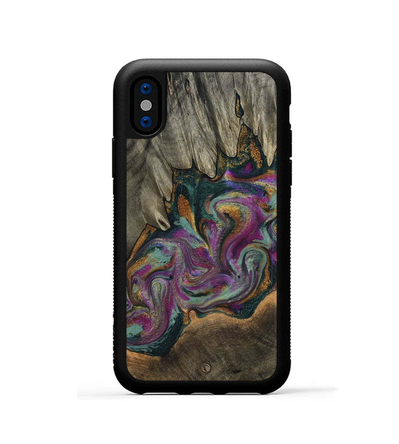 iPhone Xs Wood Phone Case - Gerard (Green, 800670)