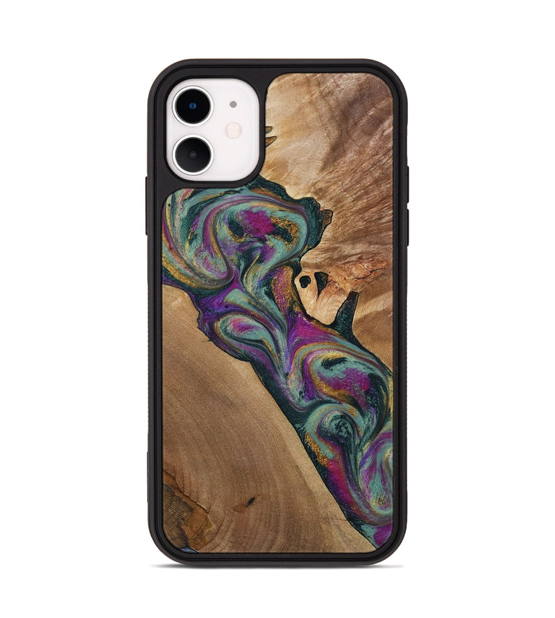 iPhone 11 Wood Phone Case - Desirae (Green, 800671)