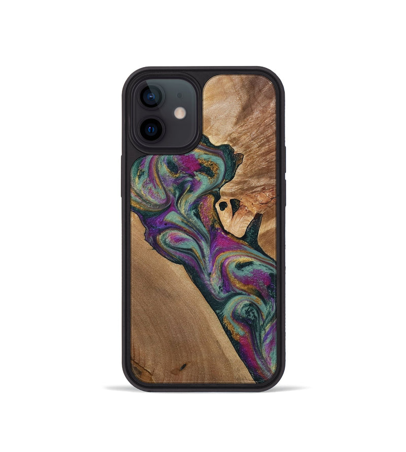iPhone 12 mini Wood Phone Case - Desirae (Green, 800671)