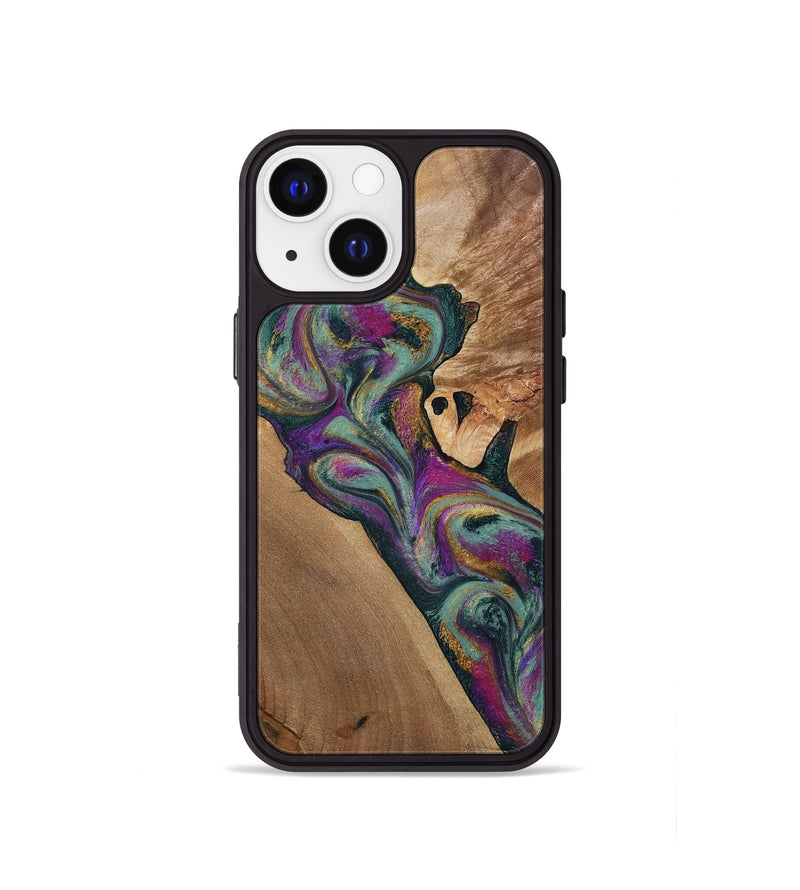 iPhone 13 mini Wood Phone Case - Desirae (Green, 800671)