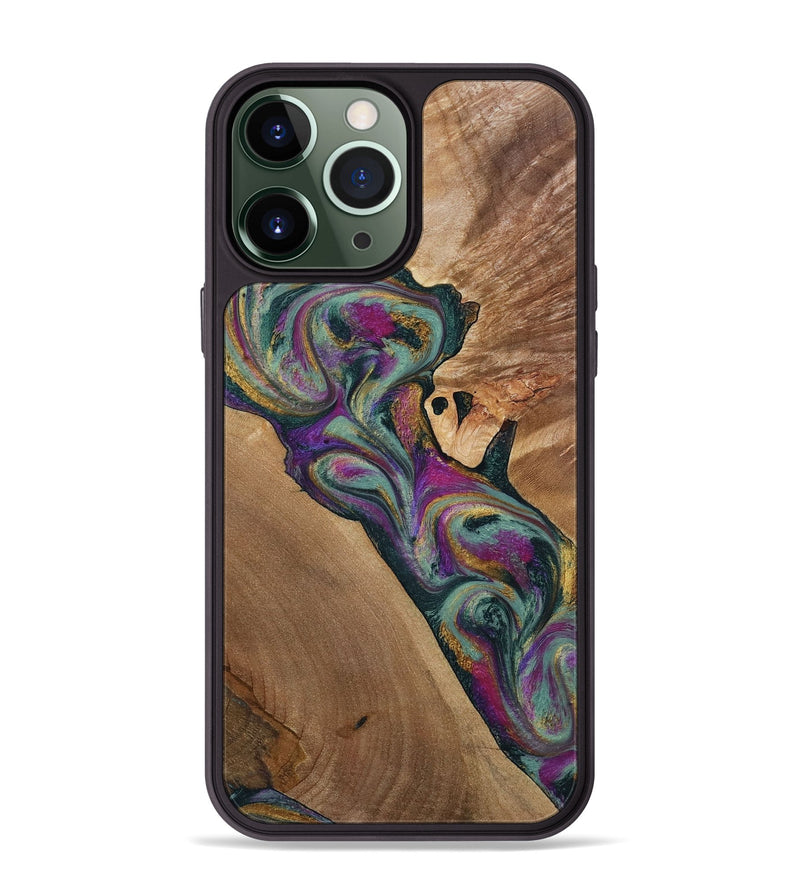 iPhone 13 Pro Max Wood Phone Case - Desirae (Green, 800671)