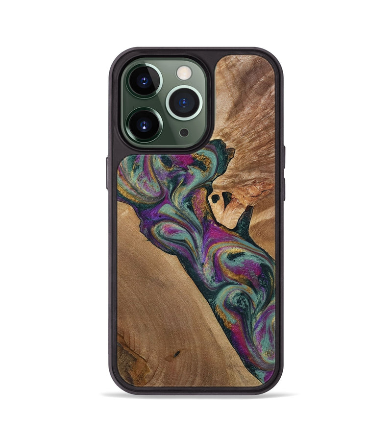 iPhone 13 Pro Wood Phone Case - Desirae (Green, 800671)
